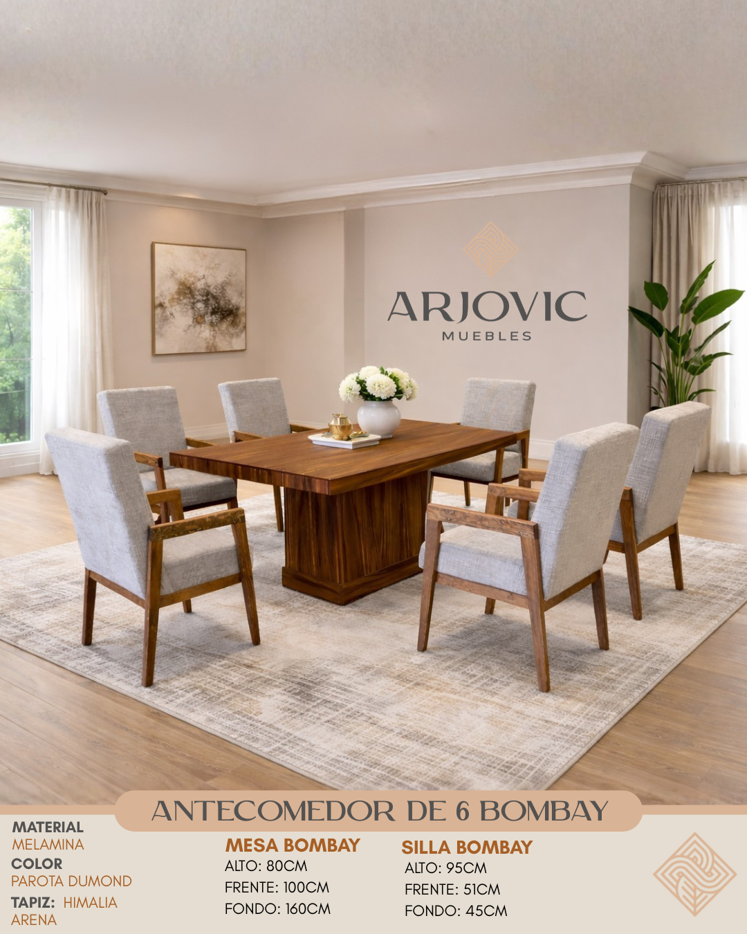 Antecomedor de 6 Bombay